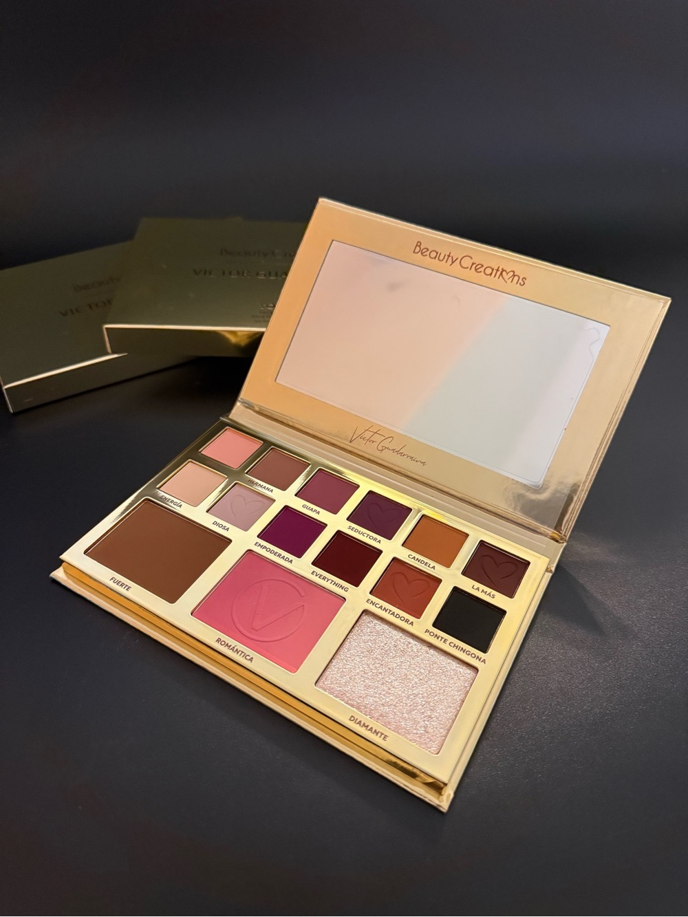 Beauty Creations Eyeshadow & Blush Palette in Pink, Brown, Gold, Black